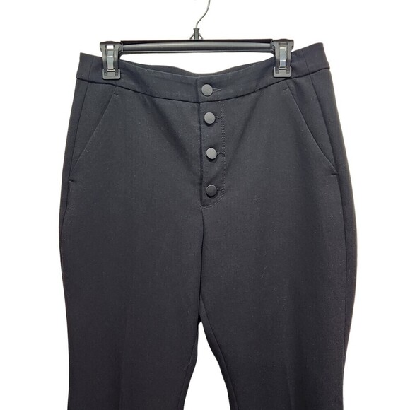 Banana Republic Black High Rise Crop Flare Button Fly Pants, 10 - Picture 4 of 6